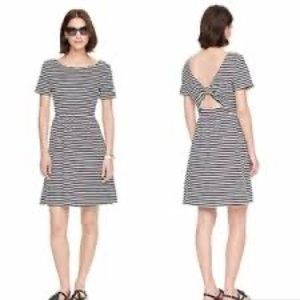 Kate Spade Broome Street Twisted Back Short Sleeve Striped Dress